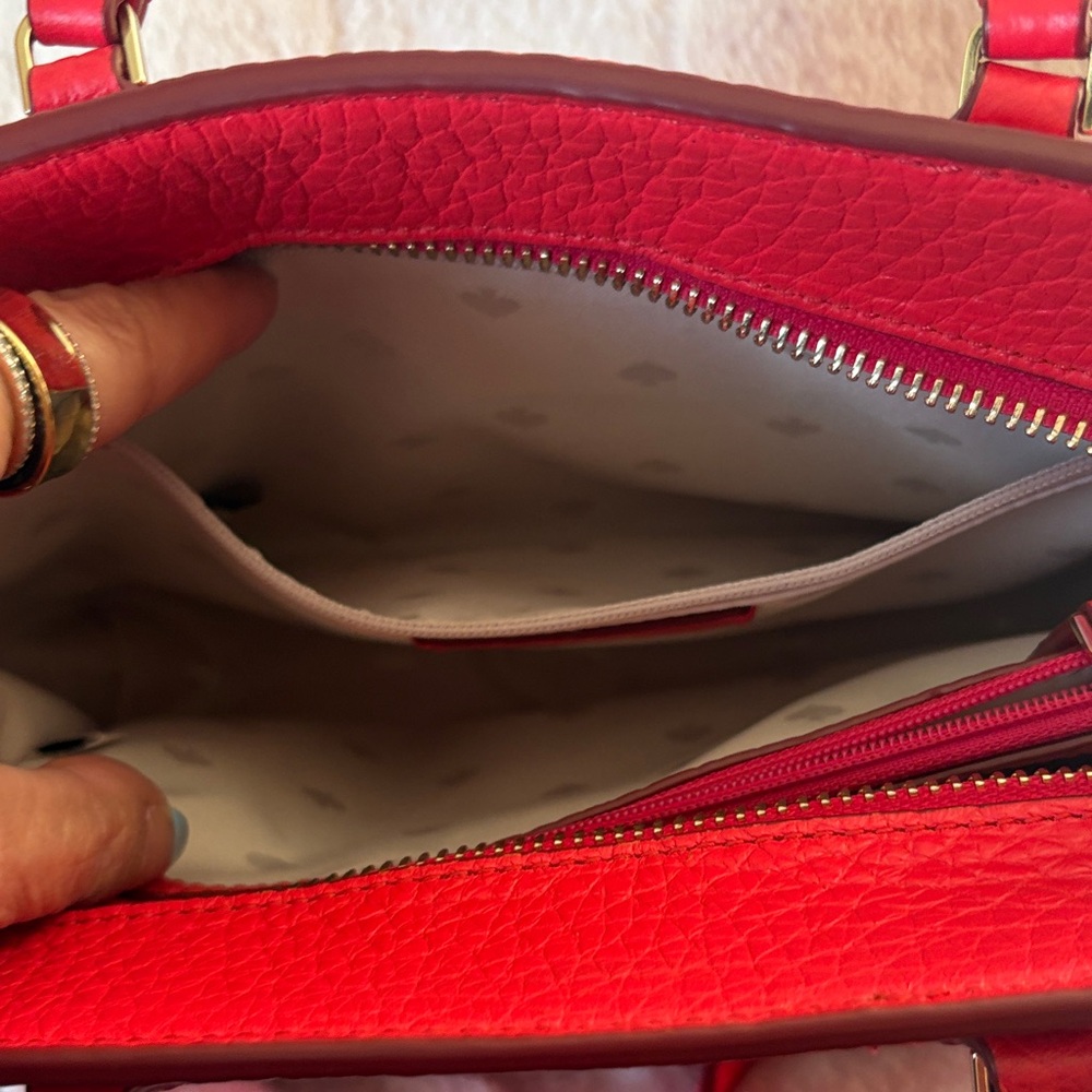 kate spade vibrant red pebbled leather satchel - Picture 13 of 16